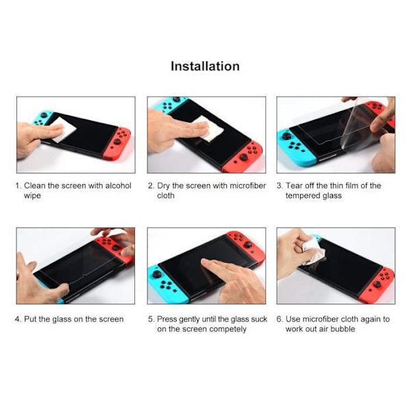 Keten Premium skärmskydd i härdat glas kompatibelt för Nintendo Switch (tillverkad med Schott härdat glas) Transparent