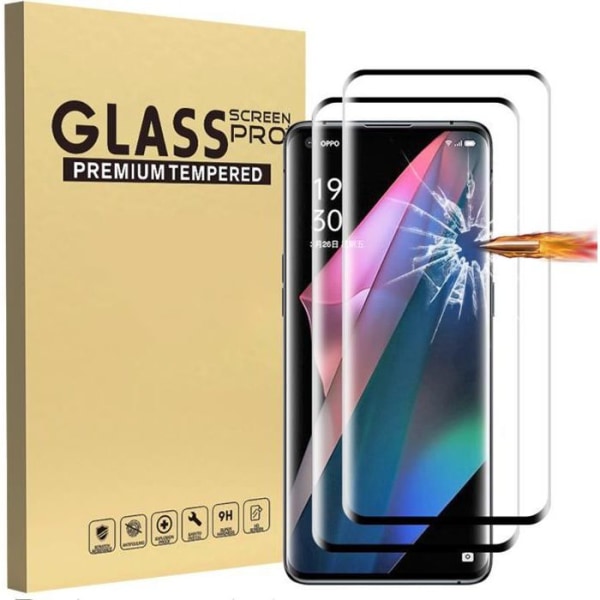 [2 stykke] hærdet glas til Oppo Find X3 Pro skærmbeskytter 3D fuld dækning skærmbeskyttelsesfilm