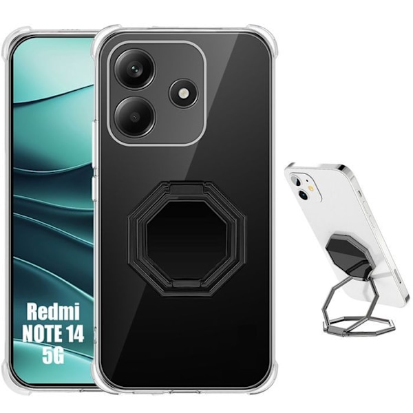 Coque för Xiaomi Redmi Note 14 5G (inte för 4G) Skydd med Justerbart Stöd - E.F.Connection® Transparent
