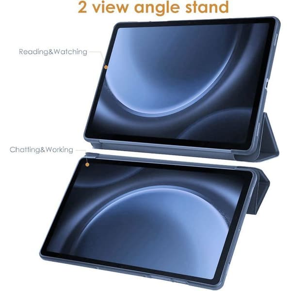Coque + Härdat Glas - E.F.Connection - för Samsung Galaxy Tab S9 Plus/S10 Plus - Stötsäker - Mörkblå - 12,4 Tum marinblå