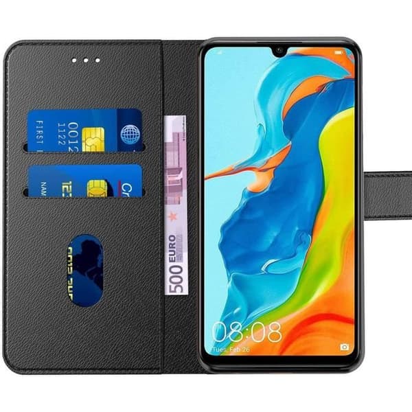 Coque - Huawei - P30 - Plånbok - Repellerande - Elegant - Svart Svart
