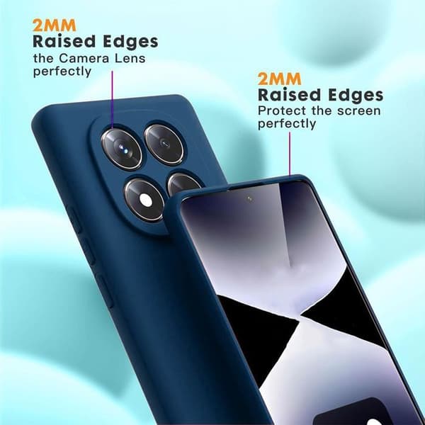 Skyddsfodral + 2 Tempererade Glas för Xiaomi Redmi Note 15 Pro 5G - Mjuk Flytande Silikon - Marinblå marinblå