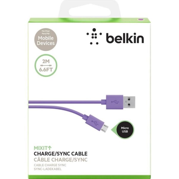 Belkin Micro-USB kabel 2M Lila Lila