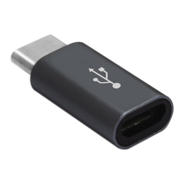 Micro-USB till USB-C adapter - Samsung S8/S9 m.fl. Svart