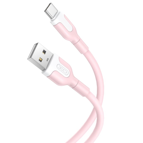 XO USB till USB-C Laddare 1M 2.1A för Samsung/Huawei/Nokia m.fl. Rosa