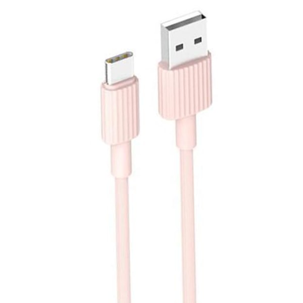 XO® 1m kestävä USB-C-laturi Samsung / Sony / Huawei / OnePlus Pink c829 |  Pink | usb-c | Fyndiq