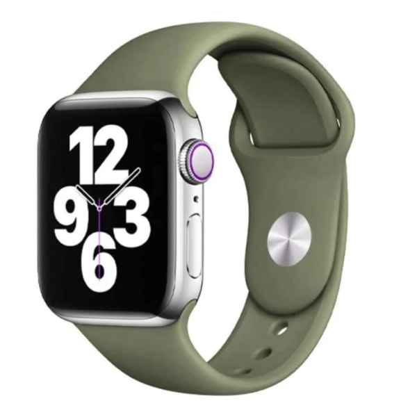 Silikonband (M/L) för Apple Watch 42/44/45mm - Khaki Grön M/L