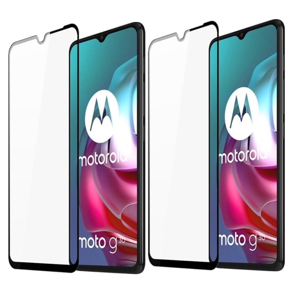 2-Pack Skärmskydd Motorola Moto G30/G20 Härdat Glas Heltäckande Transparent