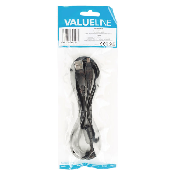 Valueline USB 2.0 -kabel Fuji 4 -benet - 2m Black