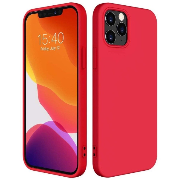Silicone Case Cover iPhone 13 Mini Röd Svart