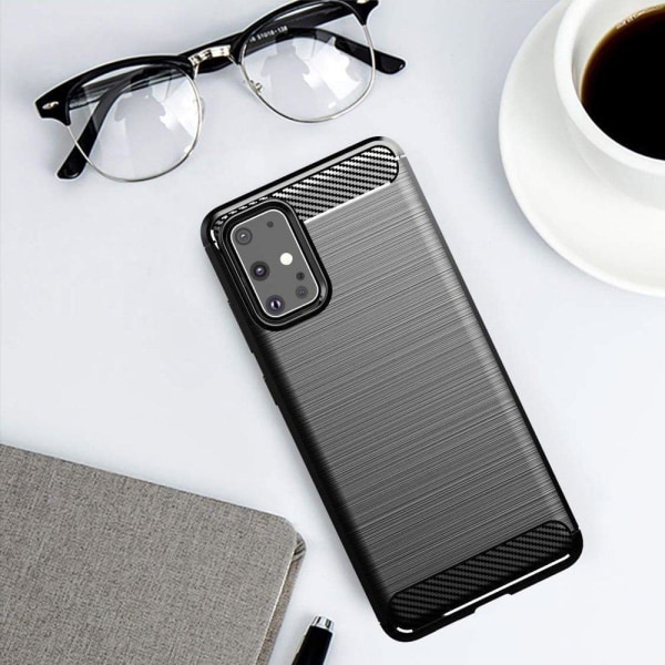Samsung Galaxy S20 Plus Exklusivt Stöttåligt Skal - Kolfiber Svart