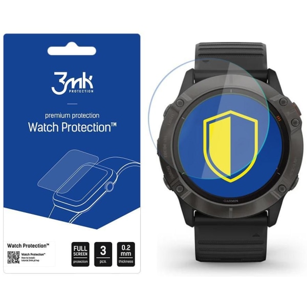 3MK 3-Pack Skydd för Skärmen Garmin Fenix 6X Transparent