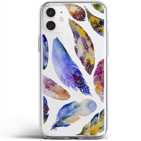 uSync iPhone 11 Pro Max Skal - Design Case Fjädrar Vit