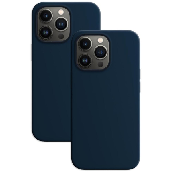 2-Pack iPhone 13 Mini Silicone Case - Bläckblå Blå