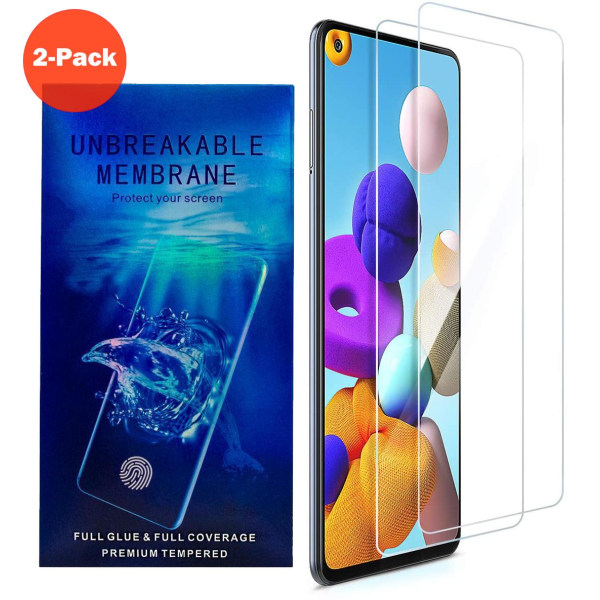 2-Pack Samsung Galaxy A21s Skärmskydd - Heltäckande Transparent