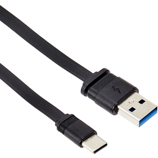 Proda Kraftig USB-C Laddare Platt Quick Charge 3A - 1m Svart