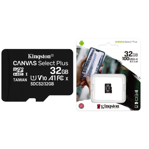 Kingston Micro SD 32 GB Minneskort Class 10 +Adapter Canvas f4b0 | Fyndiq