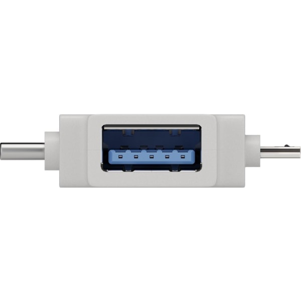 USB T-adapter USB-A til USB-C / Micro-USB White