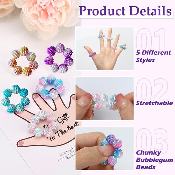 5-pack fingertoppsleksak för stresslindring, Fidget Ring & Sensoriska stressleksaker, Sensorisk fingerring för stress- och ångestlindring A