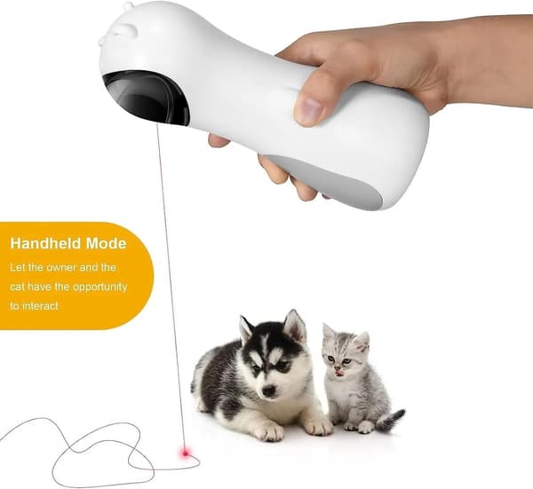Battery-Powered Cat Toy with Interactive Laser, 5 Adjustable Angles and Timer for Pet Training