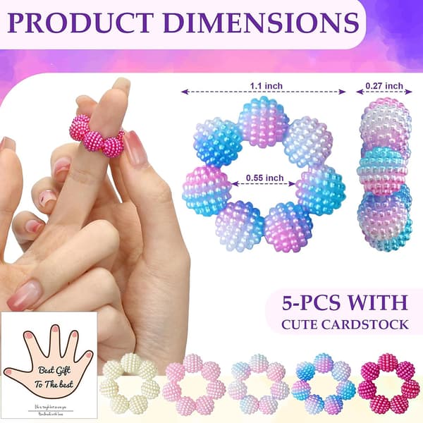 5-pack fingertoppsleksak för stresslindring, Fidget Ring & Sensoriska stressleksaker, Sensorisk fingerring för stress- och ångestlindring A
