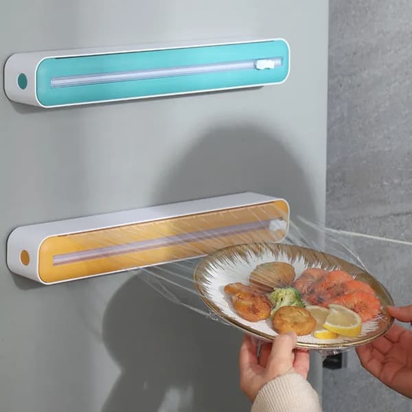 Foil Cutter - Holder for Aluminum Foil & Plastic Wrap 36x7x5cm Yellow