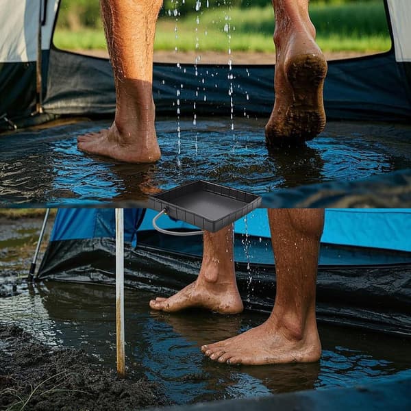 Bärbar hopfällbar campingduschbas – perfekt för utomhusdusch, duschtält, camping, husbil, husdjursbad