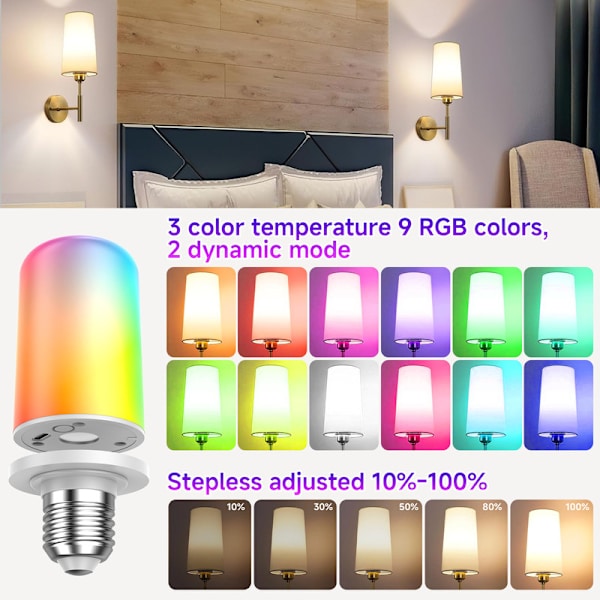 Rechargeable LED Lamp USB-C E27 RGB 5000 mAh Remote Control Timer Function Magnetic Emergency Light 2pcs