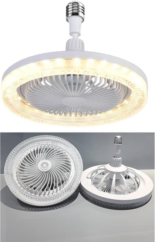 Crystal Fan with LED Lighting, Ceiling Fan with Remote Control, Dimmable Ceiling Lamp Silent Fan Lamp, 3 Speeds