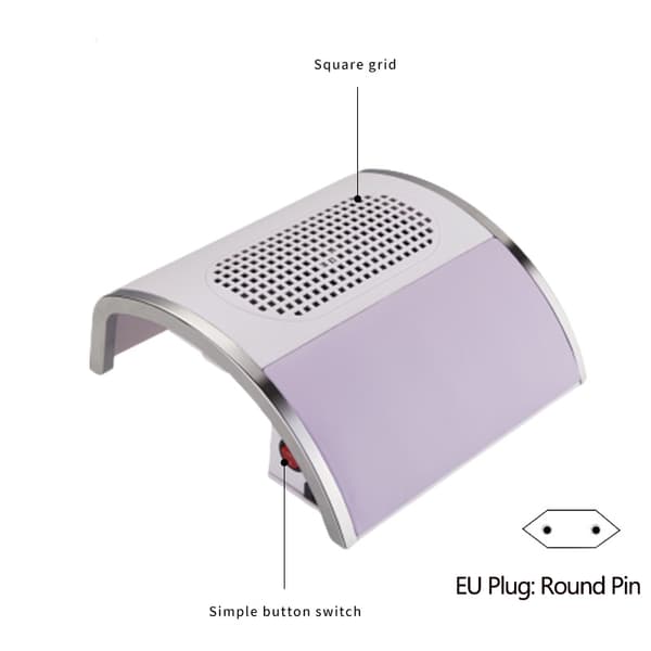 Nail Dust Collector for Manicure - Efficient Suction System and Dust Collector, 25.8x24x10cm White