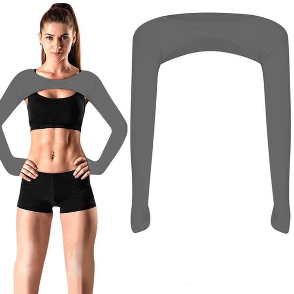 Arm Warmers with Shoulder Protection & Thumb Holes, Breathable and Quick-Drying – Multiple Color Options Dark Gray