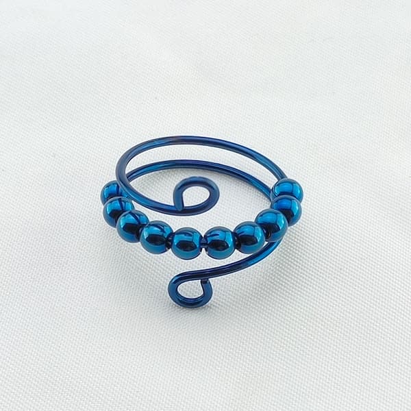 6 stk Fidget angstringer Justerbare ringer sett Justerbare ringer Fidget ringer Dameperlebånd, Stablebare