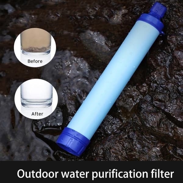 Bærbart vandfilter og vandrenser med kulfilter – Til nødsituationer, camping, vandring 4pcs