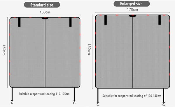 Bil Bagklap Myggenet 150x170cm, Magnetisk Insektnet og Solbeskyttelse til Bil, Ventilerende Campingtilbehør