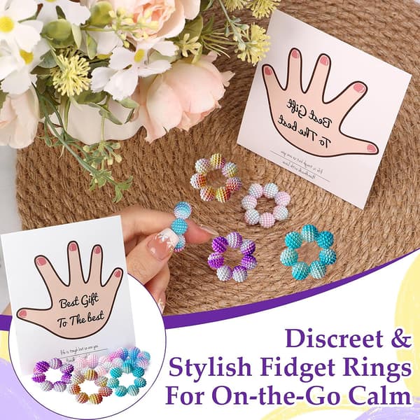 5-pack fingertoppsleksak för stresslindring, Fidget Ring & Sensoriska stressleksaker, Sensorisk fingerring för stress- och ångestlindring B
