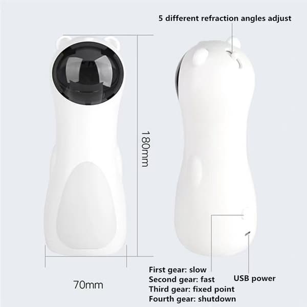 Battery-Powered Cat Toy with Interactive Laser, 5 Adjustable Angles and Timer for Pet Training
