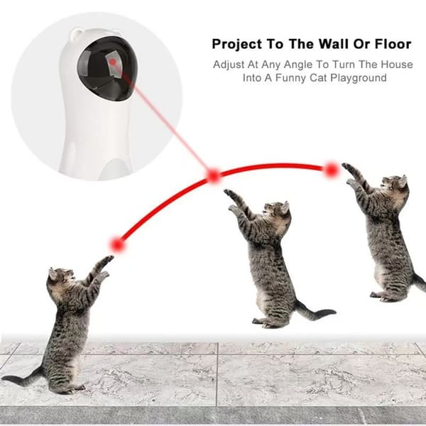 Battery-Powered Cat Toy with Interactive Laser, 5 Adjustable Angles and Timer for Pet Training