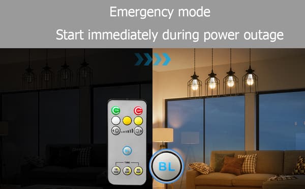 Rechargeable LED Bulbs E27 2200 mAh 3 Brightness Levels 3000/4000/6000K Remote Control Timer Emergency Lighting 1pc