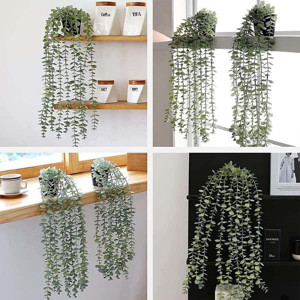 Artificial Plant with Flower Pot - 1 Pc Artificial Plant (60 cm), Can Be Hung A