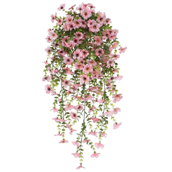 Artificial Flower Bouquet - Hanging Violet Bouquet, Wall Decoration with Realistic Plants Pink