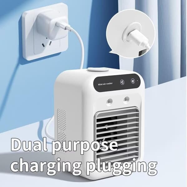 Stille USB-C mini køleventilator, 2 hastigheder, til hjemmet, kontoret og soveværelset