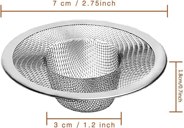 4-pakning rustfrie siler – Silkurv / Vaskepropp for vask, badekar og dusj 7CM