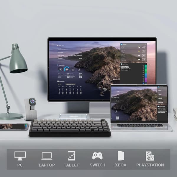 AULA F75 Max 75% Mechanical Gaming Keyboard, Wireless Hot-Swap Keyboard with TFT Display, Knob, RGB Backlight, PC/Mac/Linux, Black