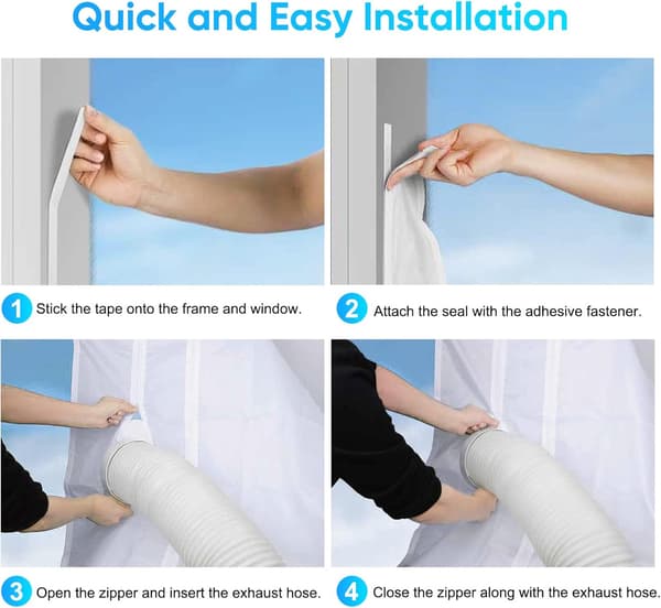 Window seal sealing cloth with water-repellent function for mobile air conditioners. Sealing solution for windows for portable AC 3m