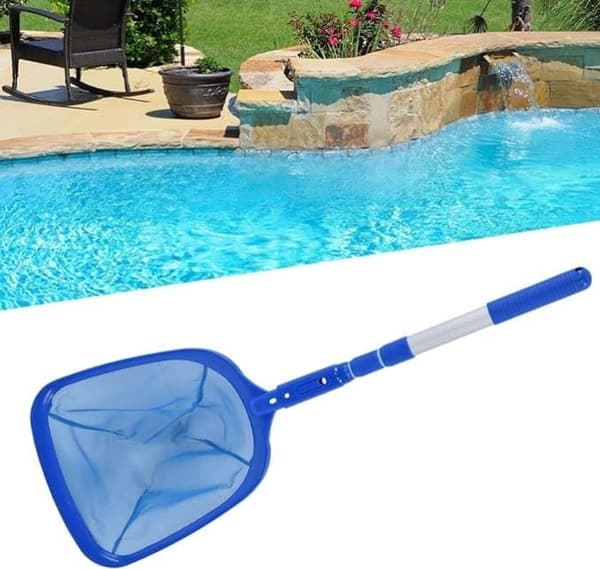 Pool Net/Pool Skimmer Net with Adjustable Telescopic Aluminum Pole, Extendable from 44 cm to 90 cm Leaf Skimmer for Pool & Spa