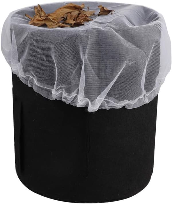 4-Pack Rain Barrel Protection Net White Adjustable Drawstring Protects Against Leaves And Mosquito Larvae 95cm