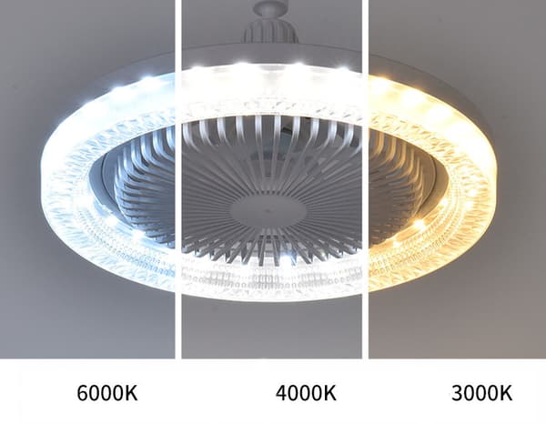 Crystal Fan with LED Lighting, Ceiling Fan with Remote Control, Dimmable Ceiling Lamp Silent Fan Lamp, 3 Speeds