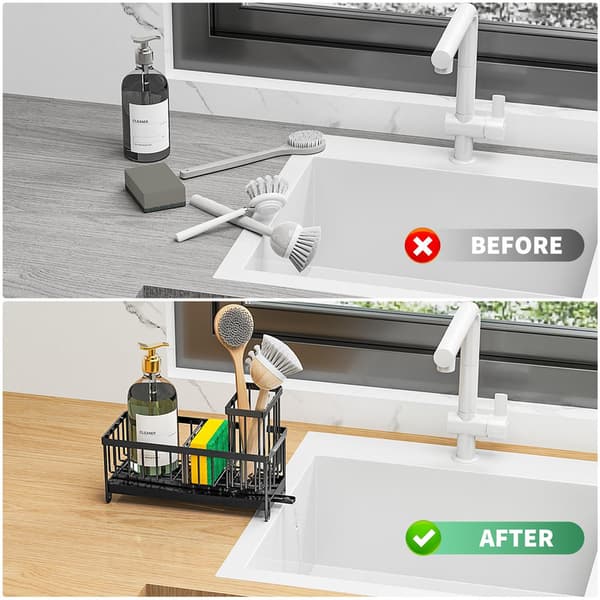 Stainless Steel Dish Rack, Drainer Rack / Organizer, Sink Organizer, Kitchen Storage for Kitchen Black