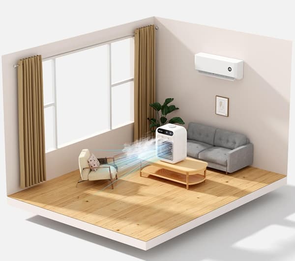 Stille USB-C mini køleventilator, 2 hastigheder, til hjemmet, kontoret og soveværelset
