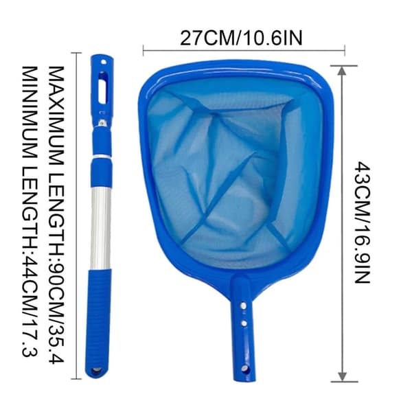 Pool Net/Pool Skimmer Net with Adjustable Telescopic Aluminum Pole, Extendable from 44 cm to 90 cm Leaf Skimmer for Pool & Spa
